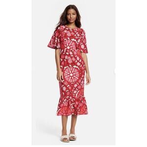 Rhode X Target Womens Midi Dress Size 17 Zinnia Floral Beach Resort Vacation